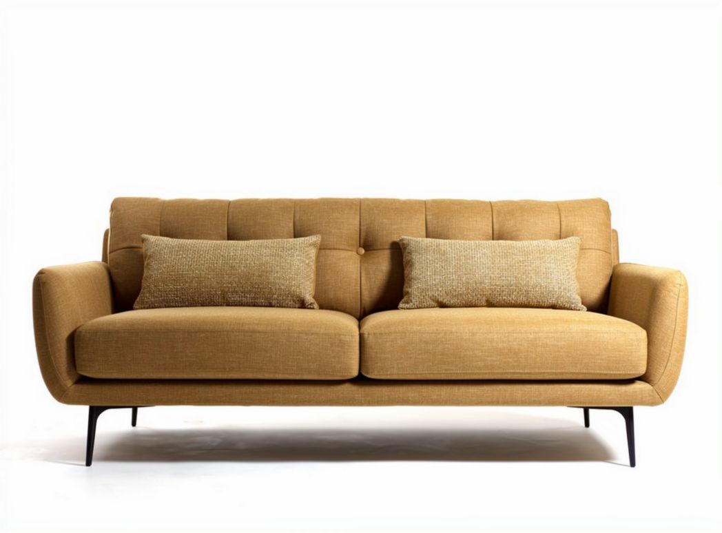 Fabric upholstered sofa with cushions for living room - 180 x 80 x 85cm