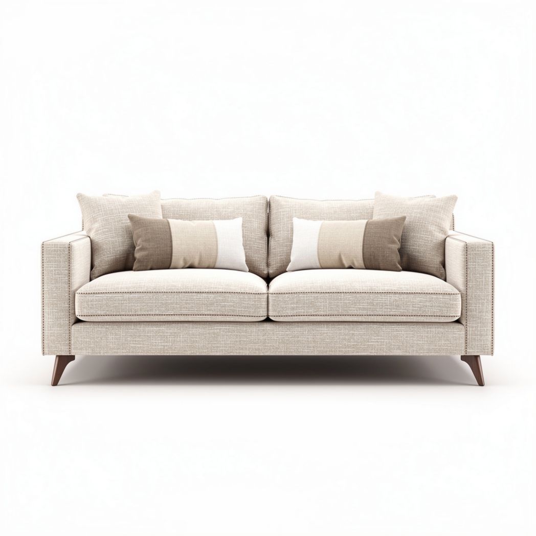 Fabric sofa with removable cushions for living room - 180 x 85 x 75cm