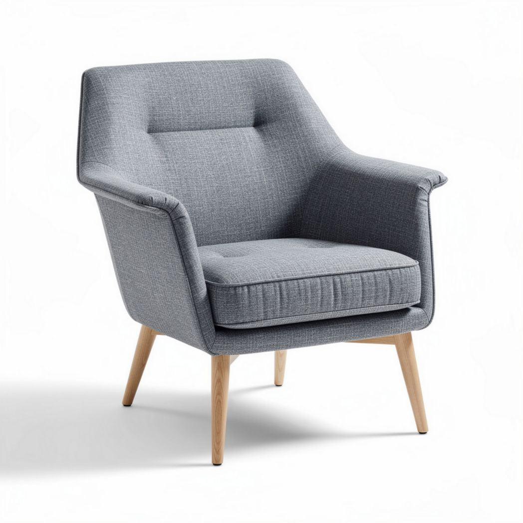Fabric upholstered accent chair for living room - 80 x 75 x 85cm