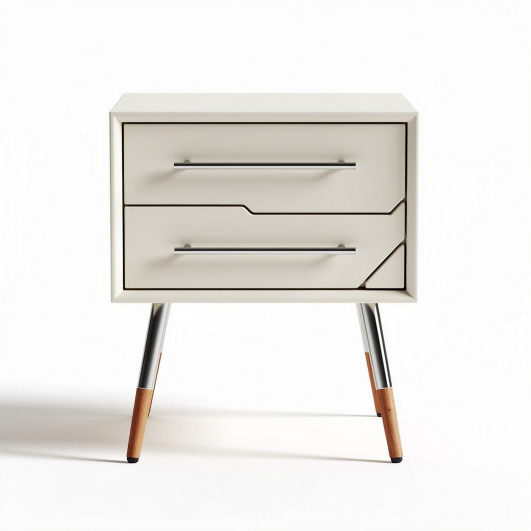 Modern nightstand with metal legs - 45 x 40 x 60cm