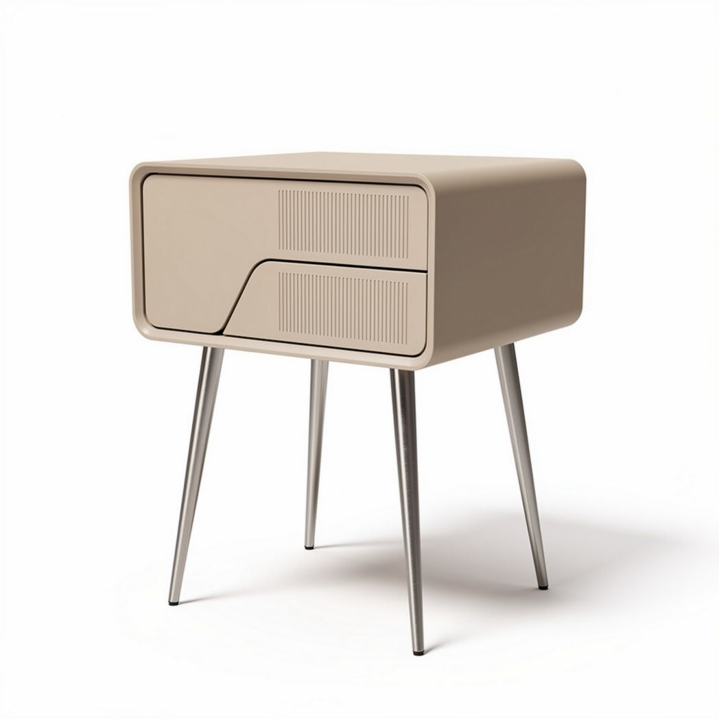 Oak side table with storage drawer - 45 x 40 x 40cm