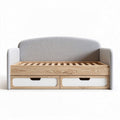 Sofa bed with storage drawers - fabric and wood - 200 x 90 x 80cm