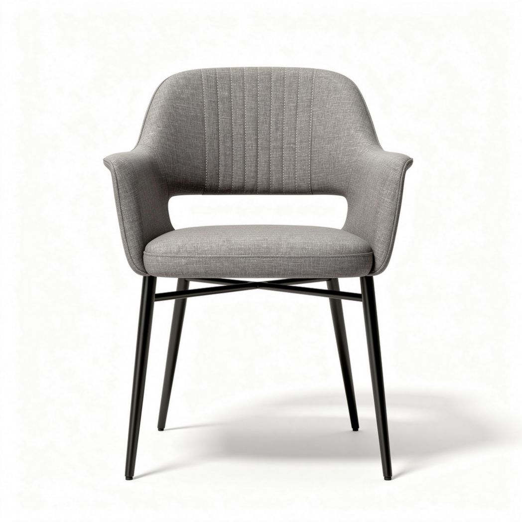 Fabric upholstered dining chair with metal legs - 45 x 55 x 80cm