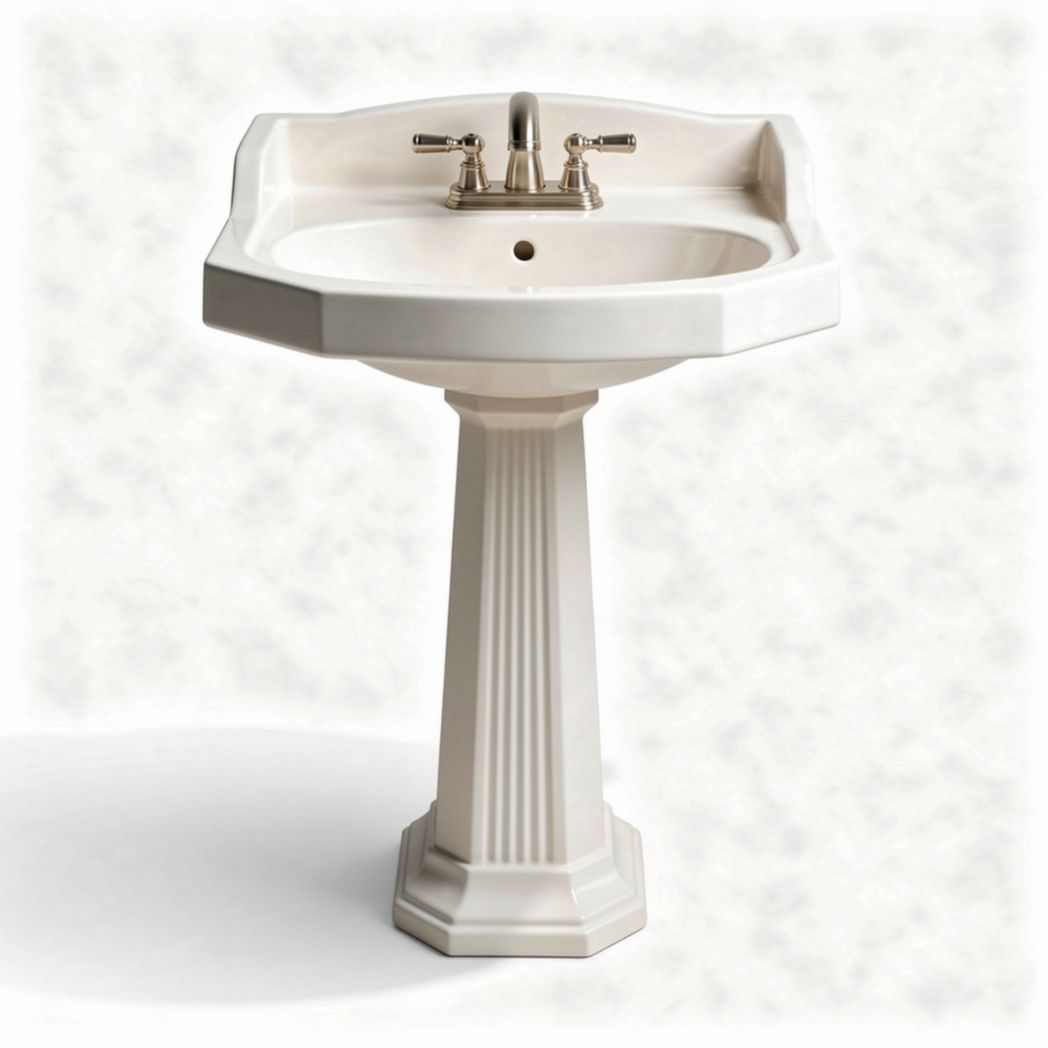 Ceramic pedestal sink for bathroom use - 60 x 45 x 80cm