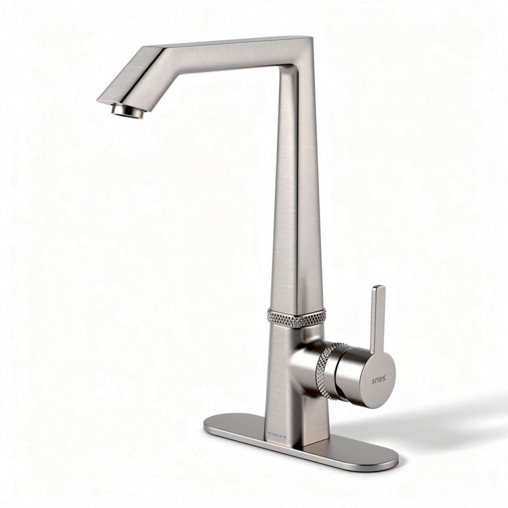 Stainless steel kitchen faucet with single handle - 10 x 5 x 30cm