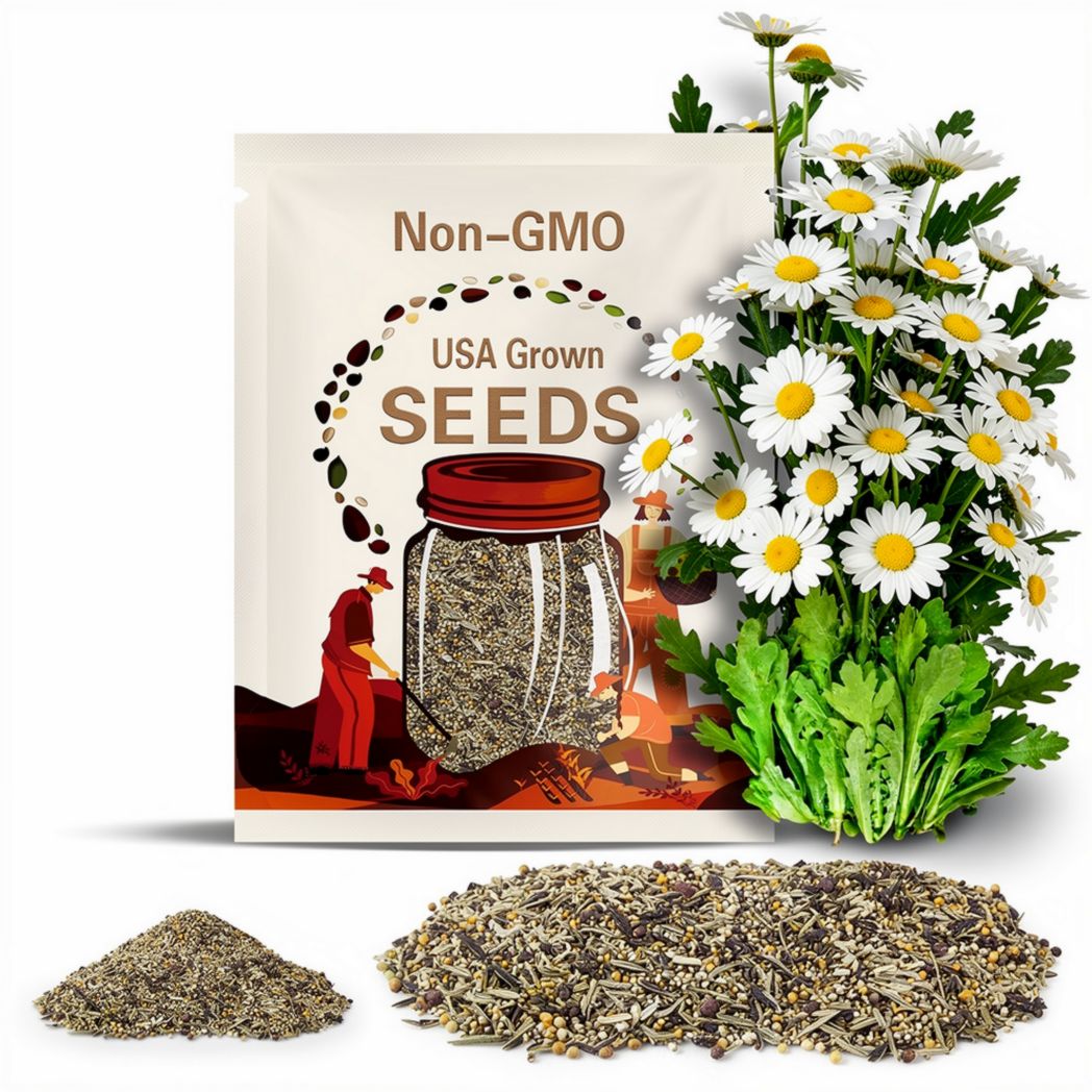 Crown Daisy Vegetable Seeds, Chrysanthemum Green, Tần Ô Cúc Nếp, Fast Growing, Tan O La Tron, Cuc Nep, Chrysanthemum greens, Tong Ho Seed
