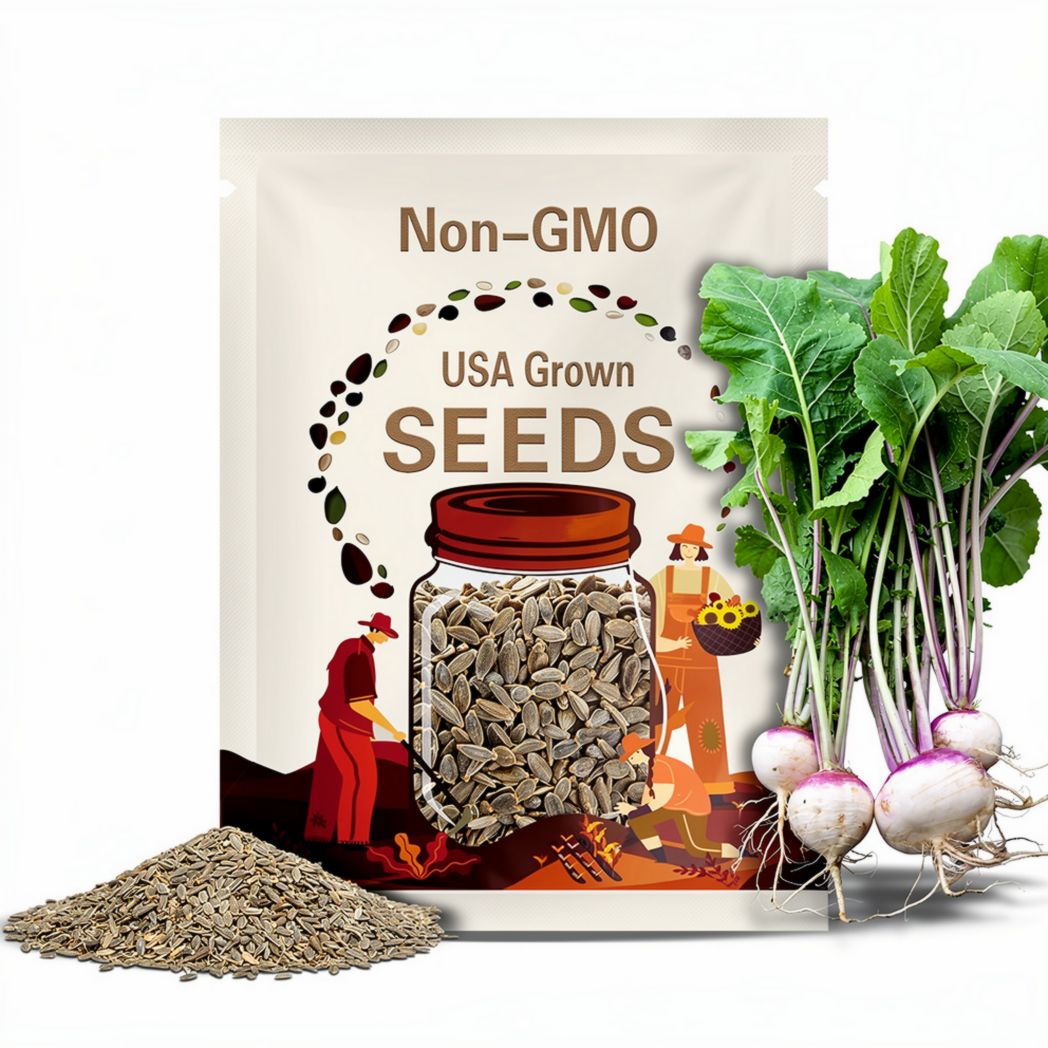 Turnip Seeds - Organic, Heirloom, Open Pollinated, Non GMO - Grow Indoors, Outdoors, In Pots, Grow Beds, Soil, Hydroponics & Aquaponics