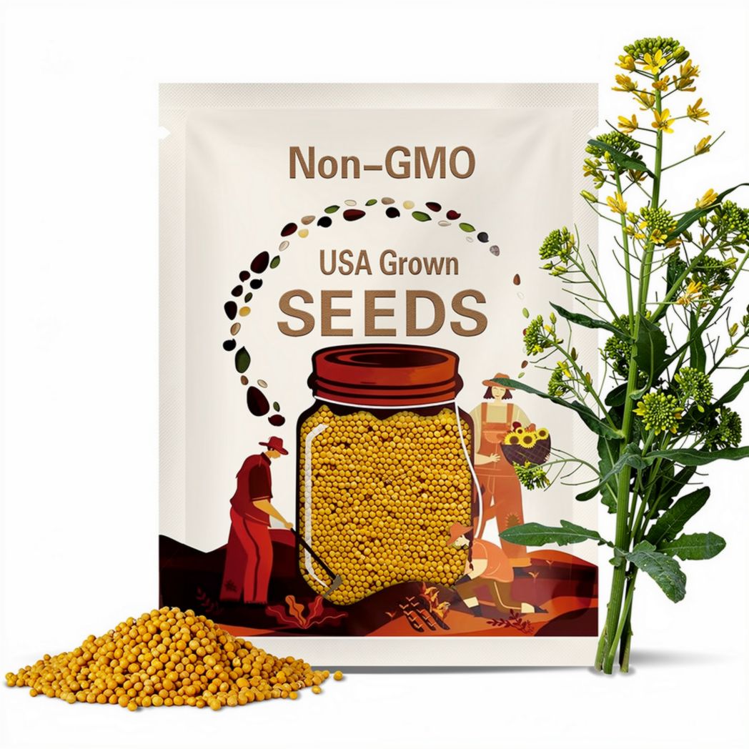 Mustard Seeds, Southern Giant Curled Mustard, NON-GMO, Heirloom Seed, 250 Seeds
