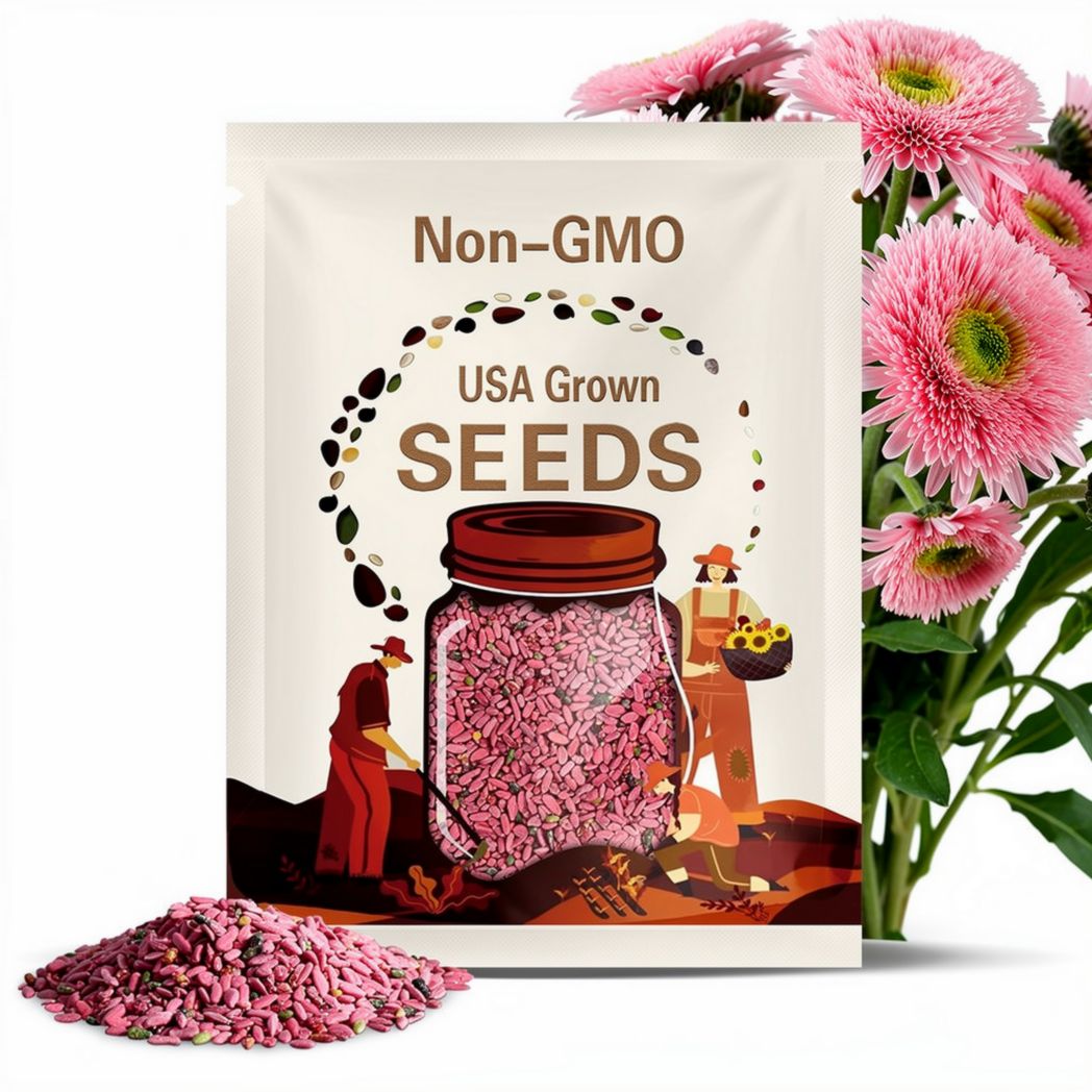 50pcs Pink Pooh Sunflower Seeds | Unique Pink Blooms | Non-GMO, Heirloom, Organic | Ideal for Zones 5-10