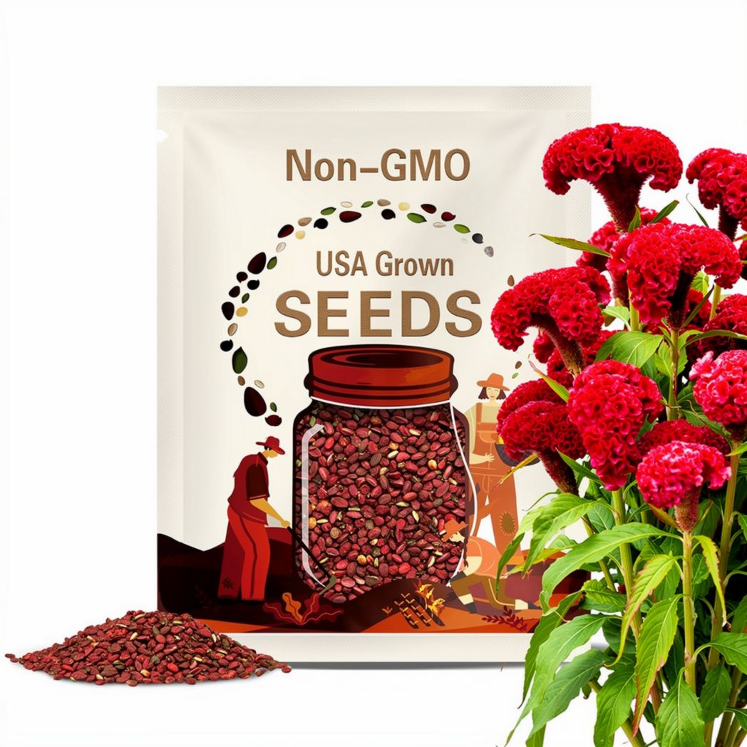 Cockscomb Carmine Seeds – Heirloom Ornamental Flower, Landscape Plant, Celosia Cristata, Easy to Grow | 25 Seeds