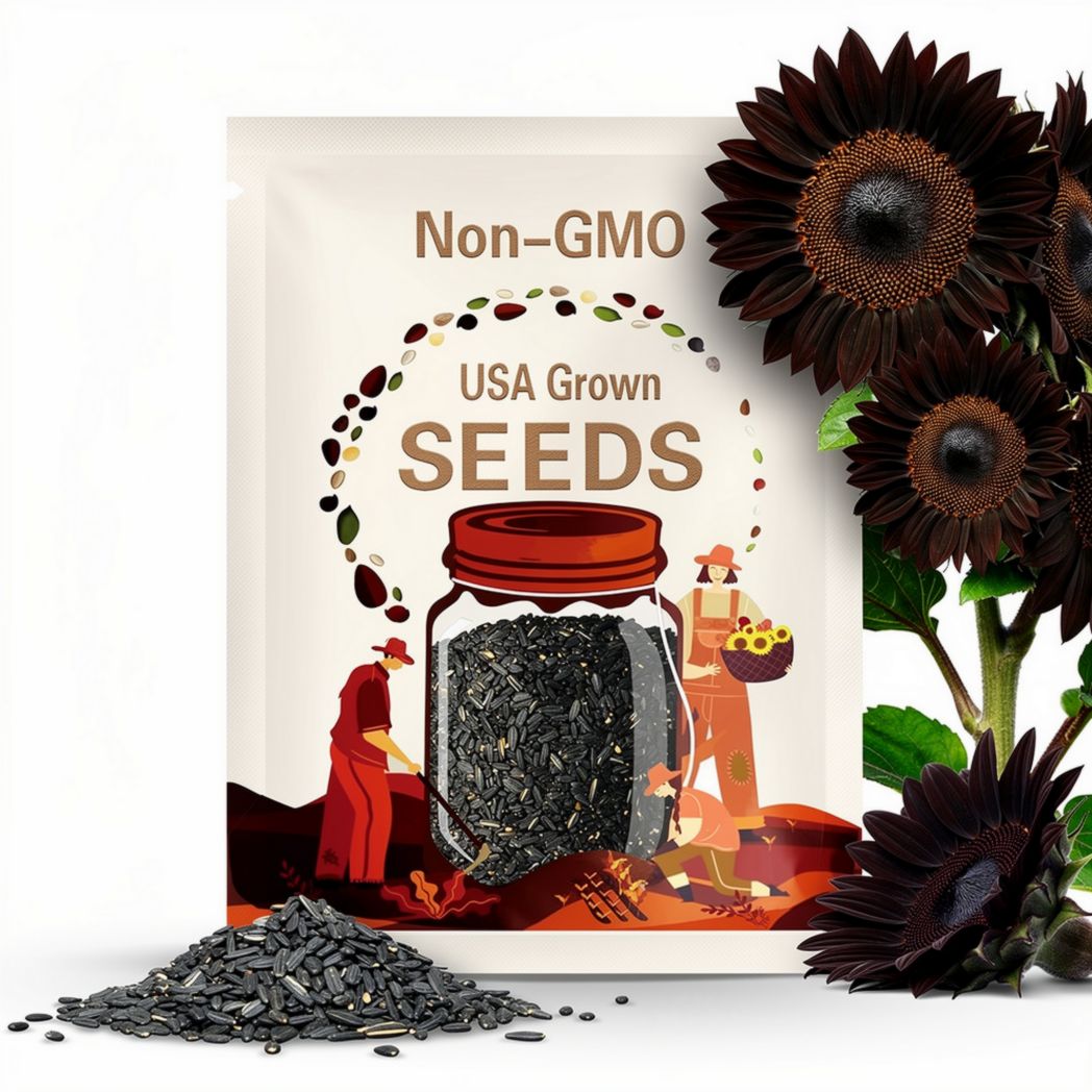 Black Beauty Sunflower Seeds: Rare Dark Blooms - 20 Seeds