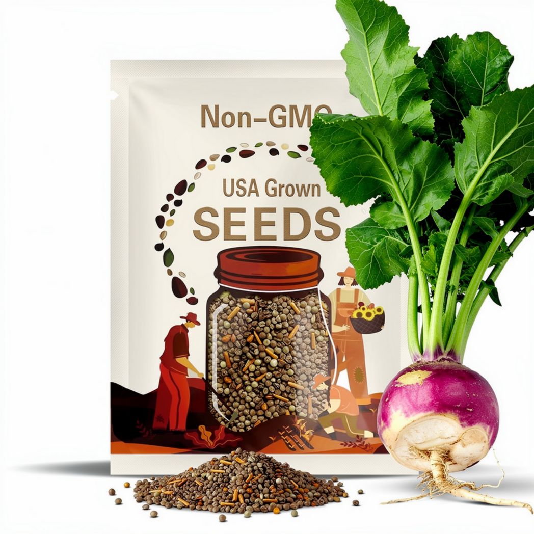 Heirloom Turnip Seeds: Purple Top, Golden Globe, White Egg - Non-GMO