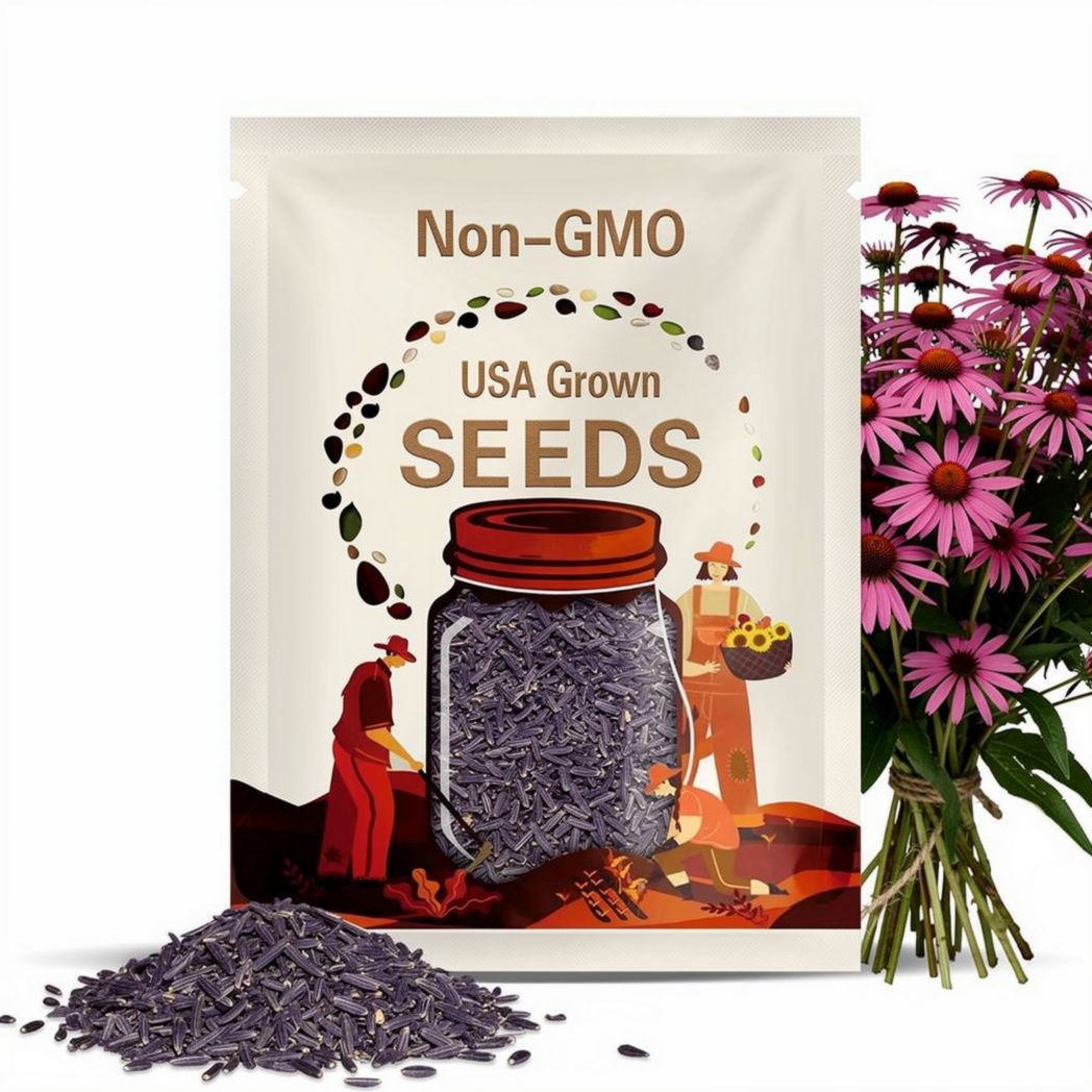 250+ Purple Coneflower Seeds | Echinacea purpurea, Non-GMO Perennial, Butterfly & Pollinator Flower