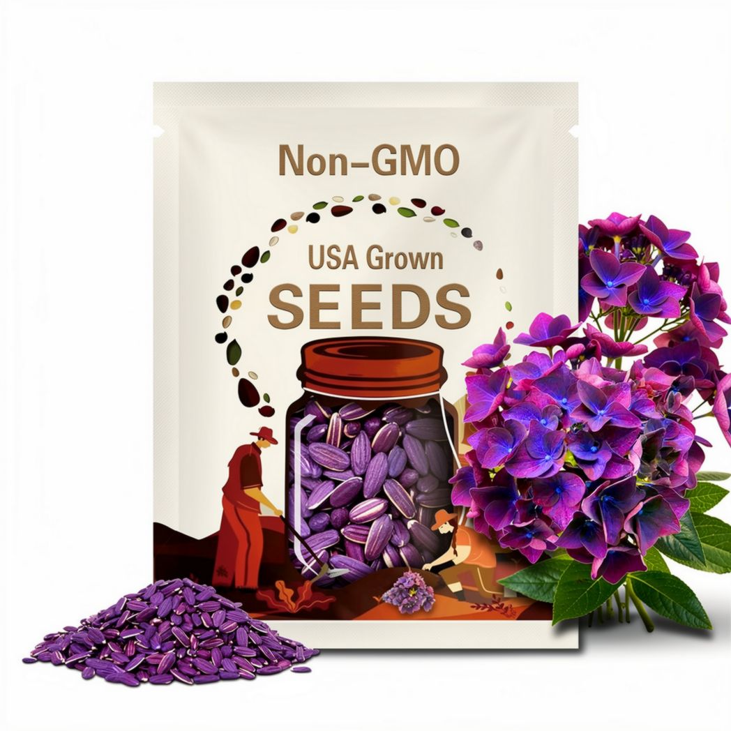 Deep Purple Hydrangea Flower Perennial 5 Seeds
