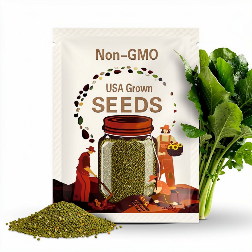Mustard Greens Seeds - Organic, Heirloom, Open Pollinated, Non GMO - Grow Indoors, Outdoors, In Pots, Grow Beds, Hydroponics & Aquaponics