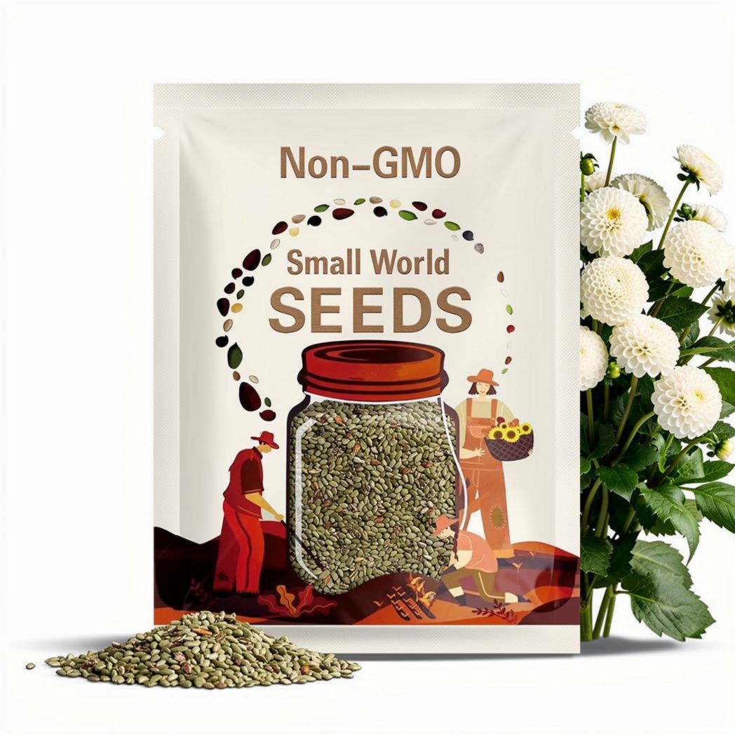 40 Seeds | Small World Dahlia Seeds   -Pollinator Friendly- Open Pollinated - Heirloom - Flower Seeds - Mix Seeds to Plant - .#D042
